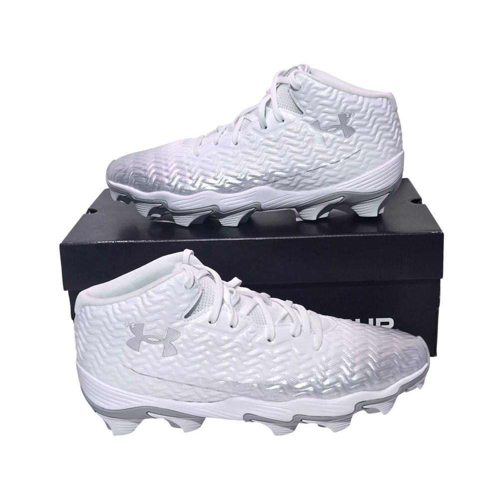 New Under Armour Spotlight Franchise‎ Football Cleats Men's White Silver Size 9